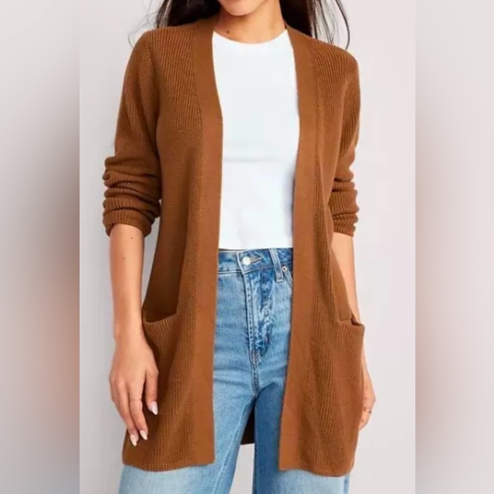 Textured Open Front Sweater